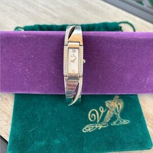 Bulova Crystal Series Silver Watch Stainless Steel Mother of Pearl NEW BATTERY